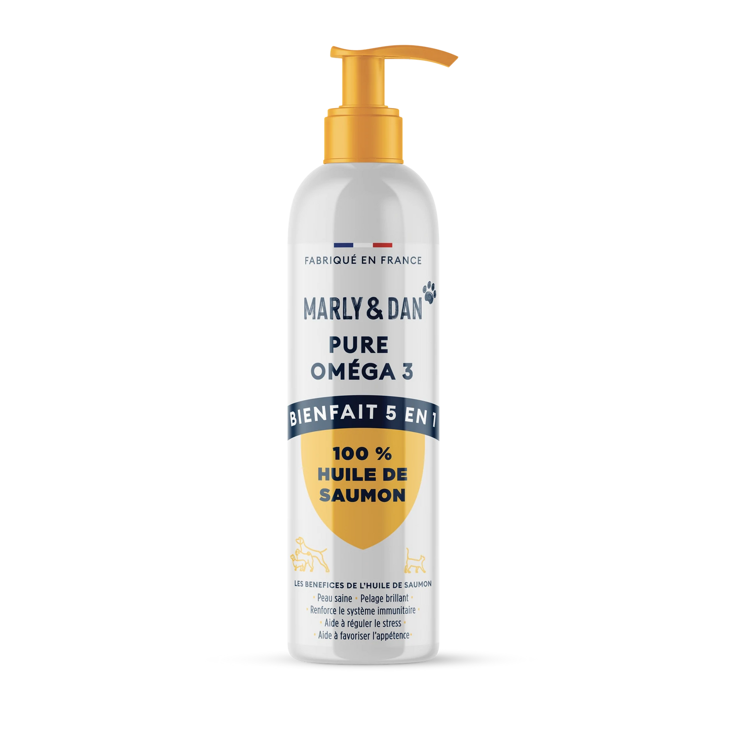 Huile de saumon Pure oméga 3 pour chiens et chats de Marly & Dan