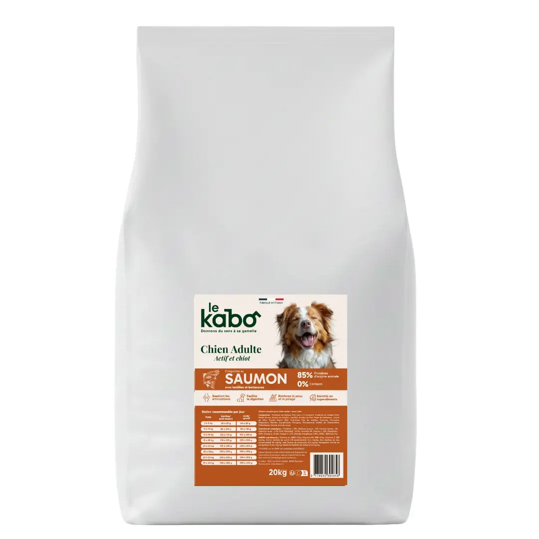 Croquettes Le Kabo Chien Adulte Actif Saumon