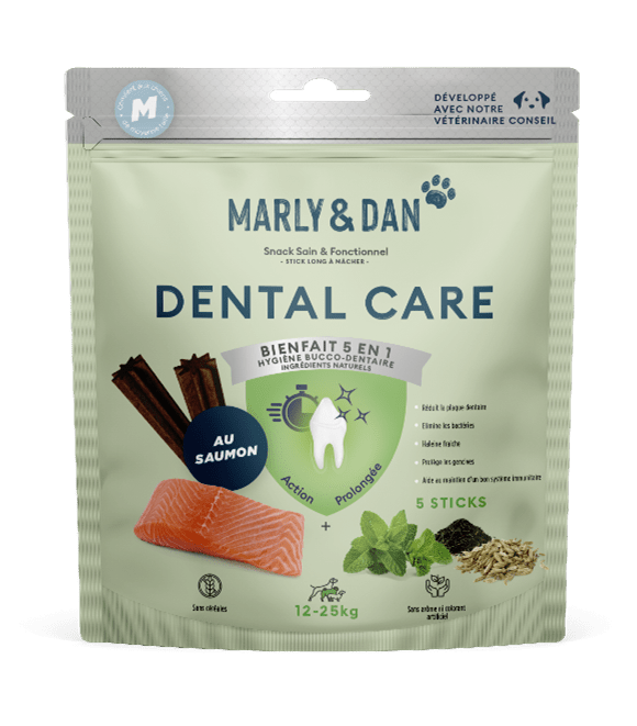 Lamelles à mâcher Dental Care pour moyens chiens (entre 12 et 25 kg) de Marly & Dan