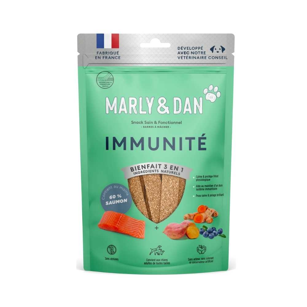 Friandises Immunité en barres à mâcher pour chien de Marly & Dan