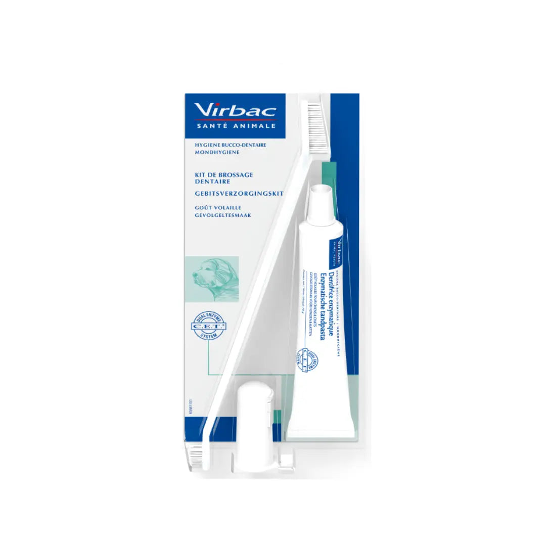Kit Dentaire Dentifrice Enzymatique Virbac Chien Chat