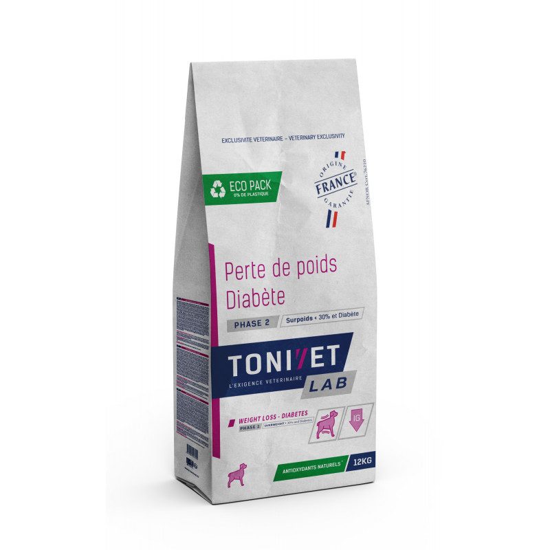 Tonivet Lab Perte de poids - Diabète Phase 2 : Croquettes chien