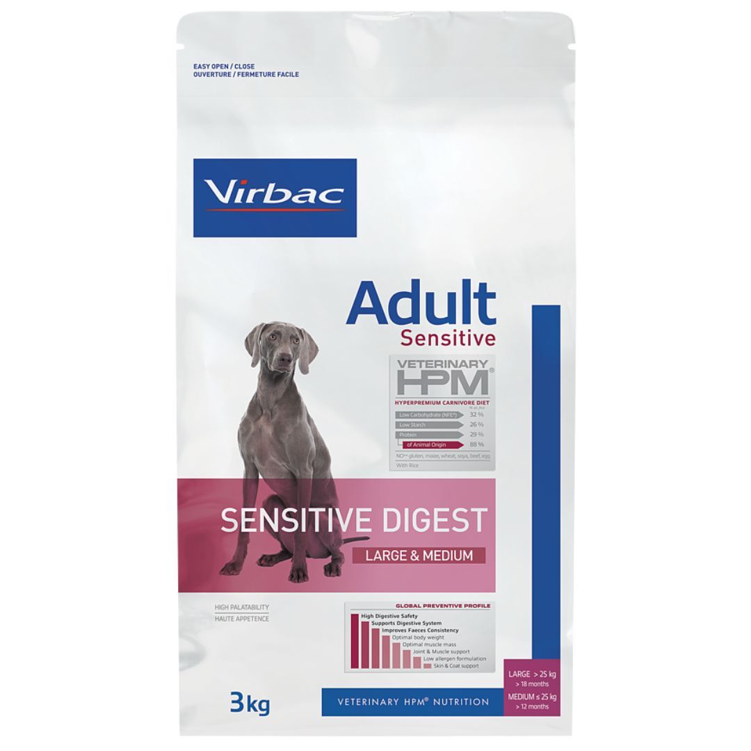 croquettes virbac HPM sensitive digest pour chien, sans gluten
