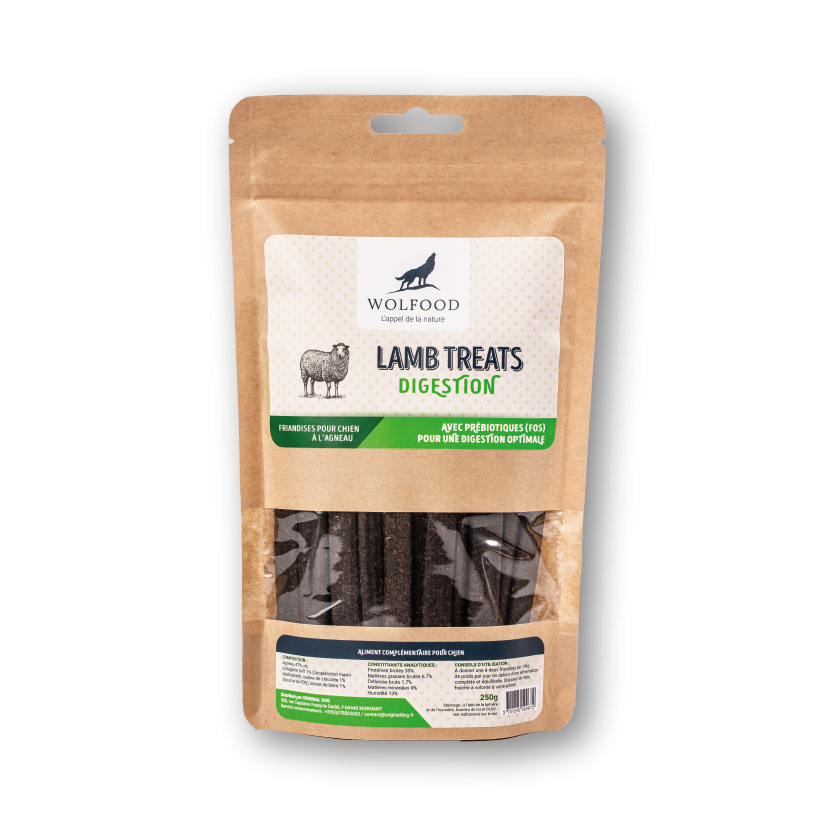 Wolfood Lamb Treats : Friandise pour chien avec digestion sensible.