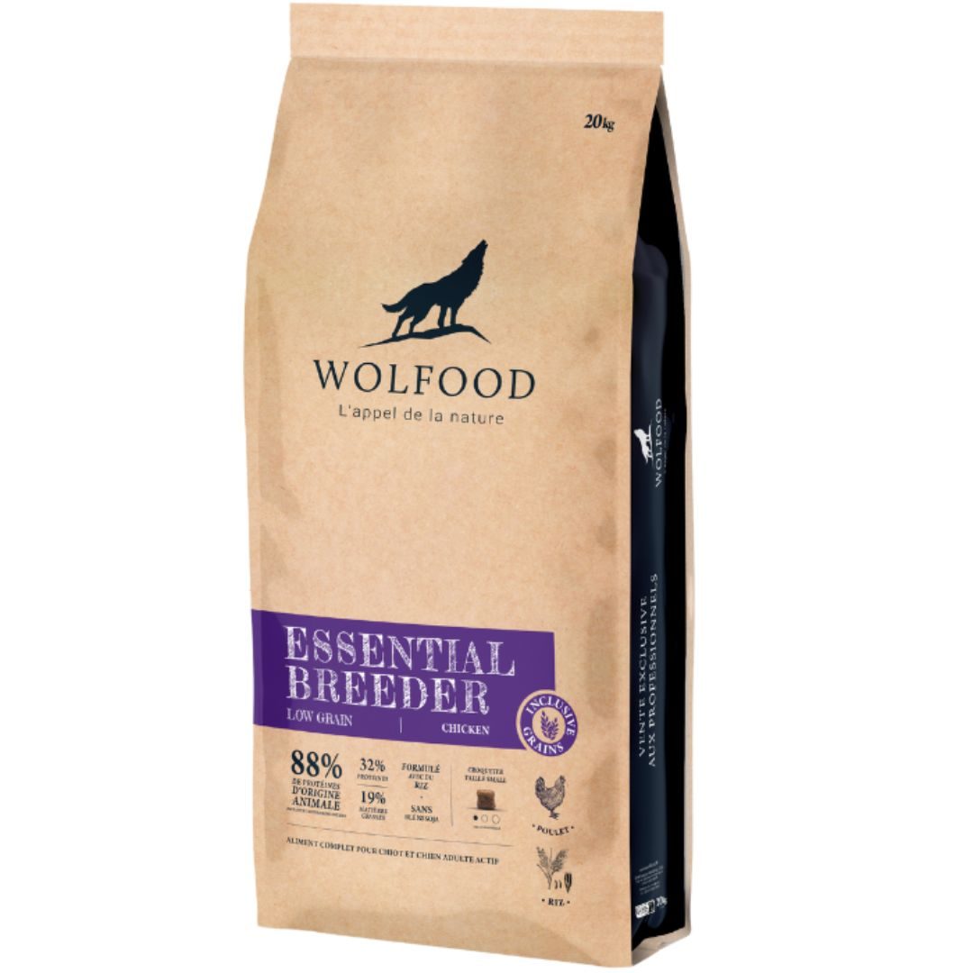 Croquettes Wolfood Essential Breeder low grain