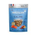 Bouchées tendres CALME pour chats de Marly & Dan à base de saumon, de camomille et de valériane pour gérer le stress