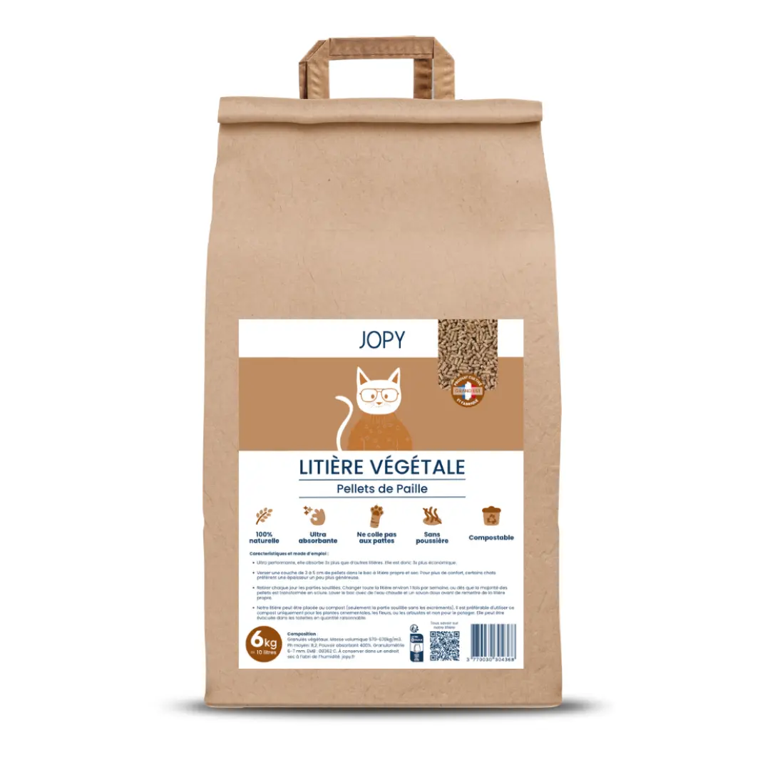 Litière Végétale - Pellets - Chat Jopy Litière Végétale - Pellets - Chat Jopy
