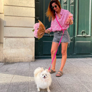 Pop Dog Laisse Bandoulière Chien Rose Glouton