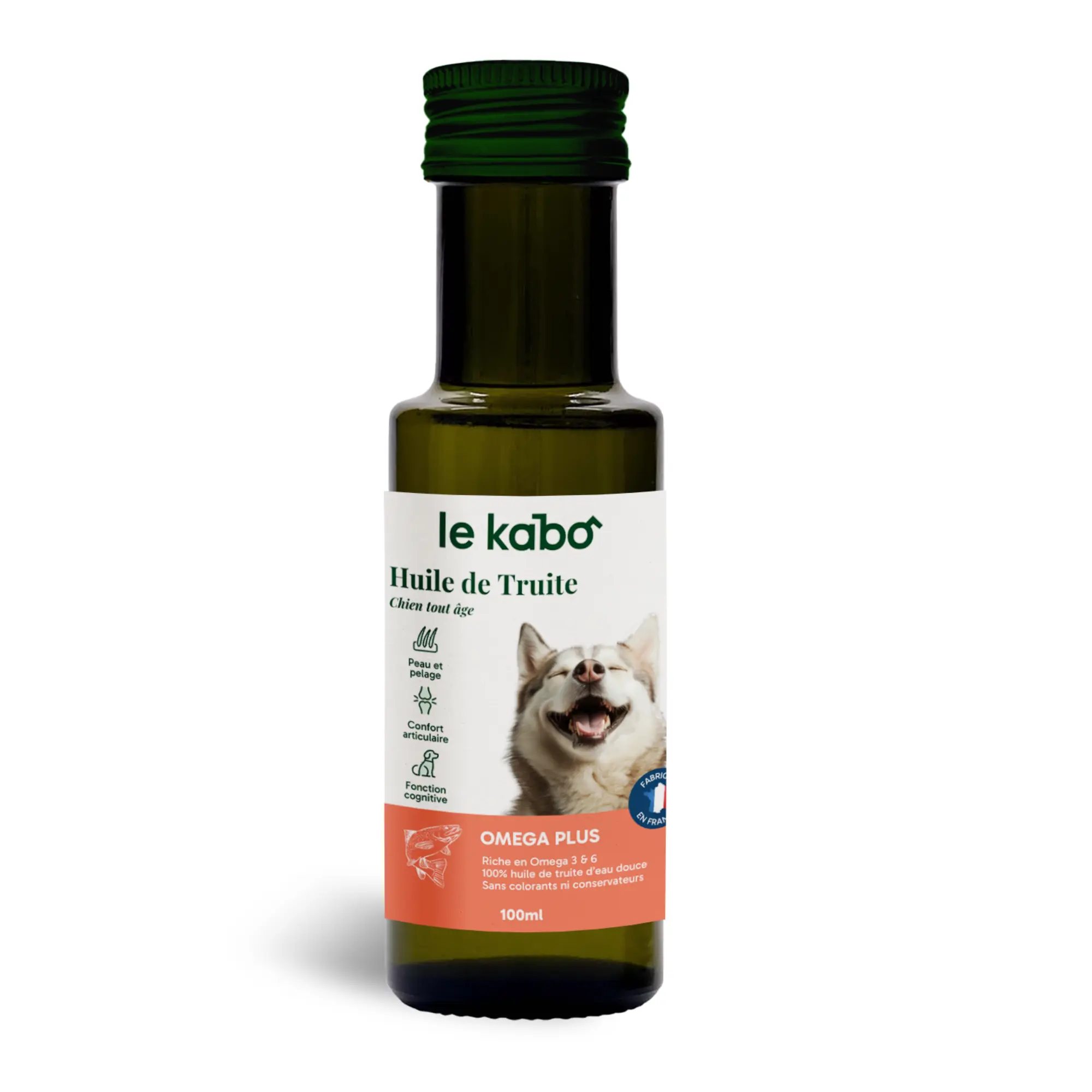 Huile de Truite Omega Plus pour chien - Le Kabo Huile de Truite Omega Plus pour chien - Le Kabo