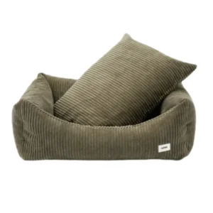 Panier pour chien en velour côtelé vert - Snozy - Cafide