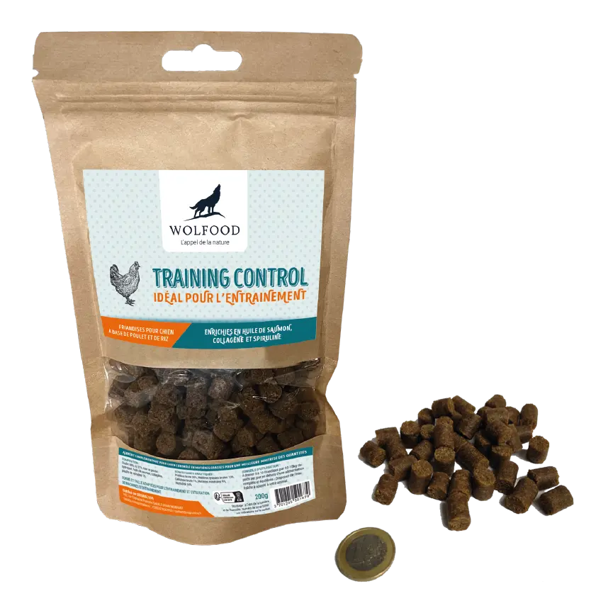 Friandises au poulet pour chien Wolfood - peau et pelage - Comptoir des  Coussinets