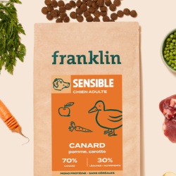 avis croquettes canard chien sensible franklin