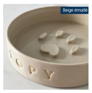 beige emaille antiglouton