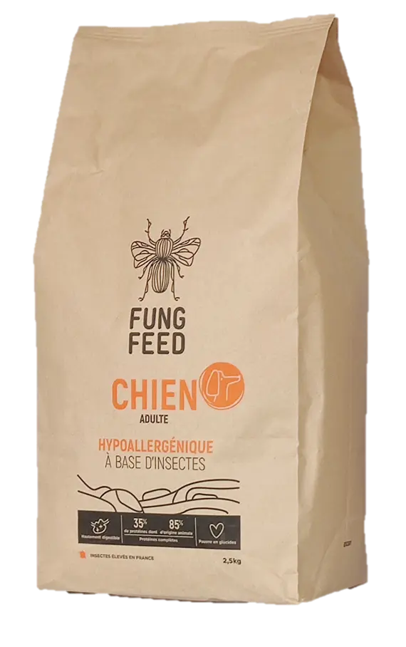 Croquettes aux insectes pour chien Fungfeed