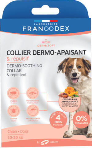 Collier dermo insectifuge chien moyen Derm & Soft