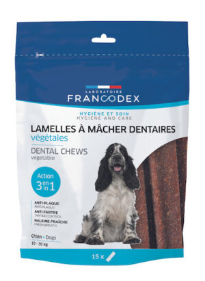 Lamelles à mâcher végétales pour chiens moyens Francodex