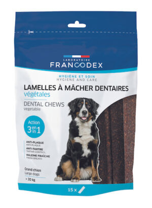 Lamelles à Mâcher Végétales pour Grands Chiens Francodex