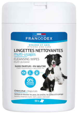 Lingettes nettoyantes pour chiens et chats Francodex