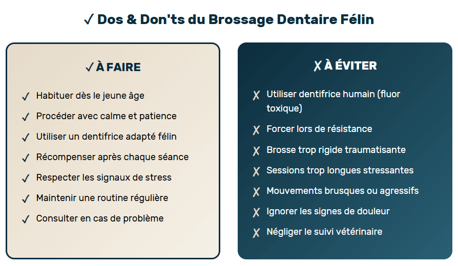 liste des choses à faire lors du brossage dentaire chez le chat