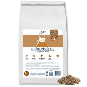 Litière Végétale Pellets de Paille pour chat Jopy