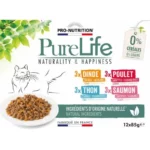 Pâtée 4 variétés sans céréales pour chat Pure Life
