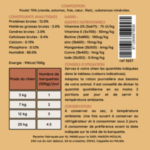 Pâtée au poulet chien - Maison Moulin