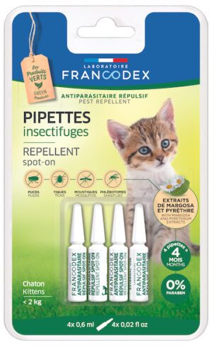 Pipettes antiparasitaires répulsives chaton Francodex
