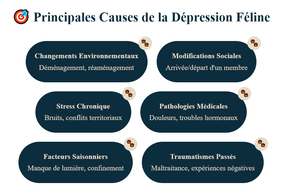 causes principales de dépression féline