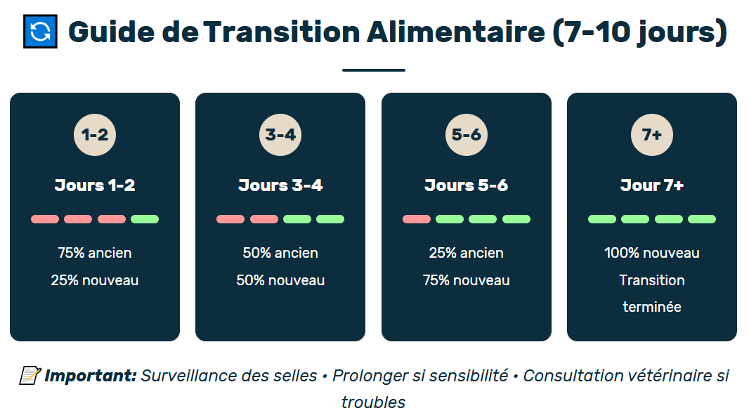 schéma de transition alimentaire chez le bouledogue anglais