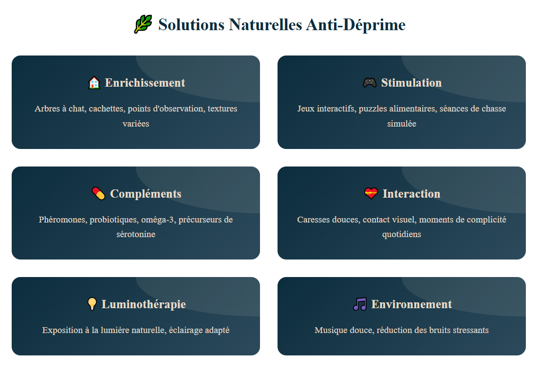 solutions naturelles anti déprime pour chat