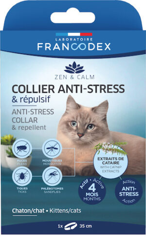 Collier anti-stress et répulsif pour chaton et chat Zen & Calm