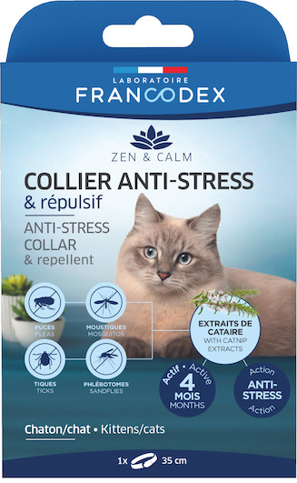 Collier calmant pour chats, 4pcs Soulagement de l'anxiété Chat